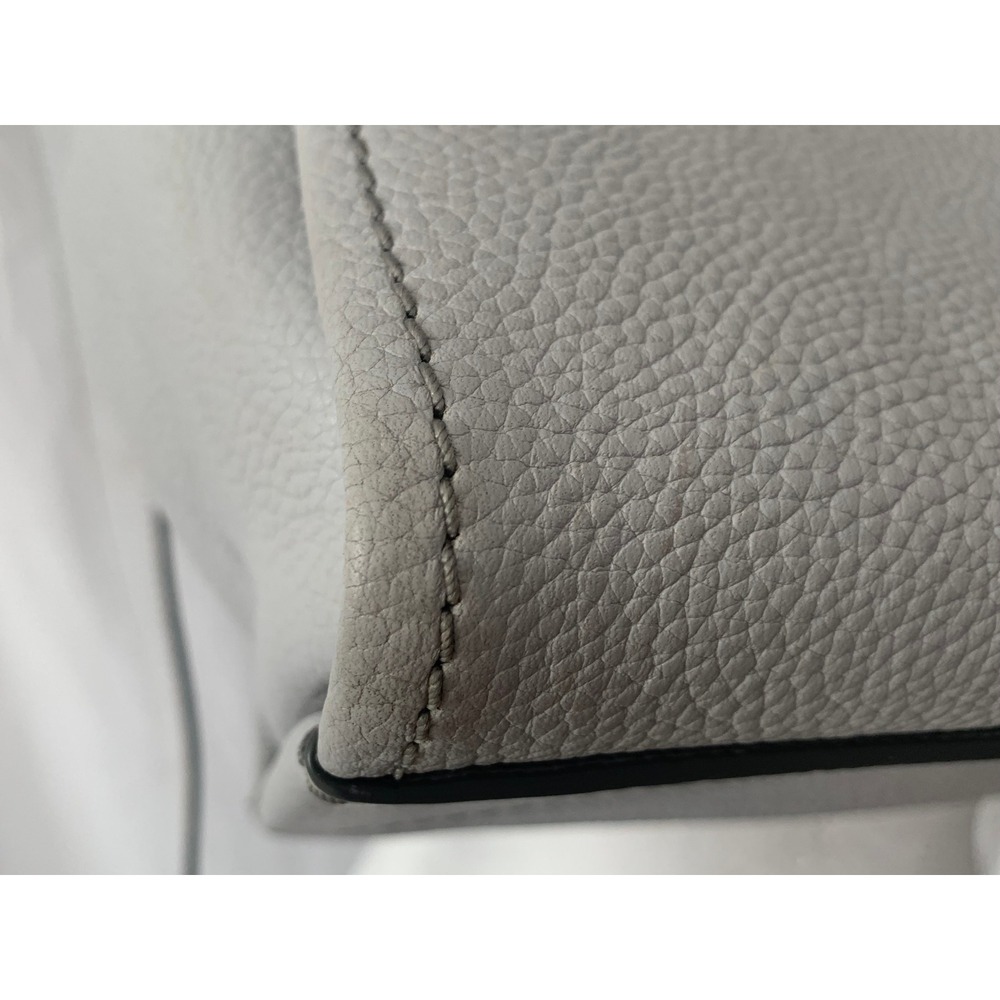 Marc Jacobs The Grind Tote Bag Grey Pebbled Leather Padlock Satchel Handbag#923 - Picture 8 of 15